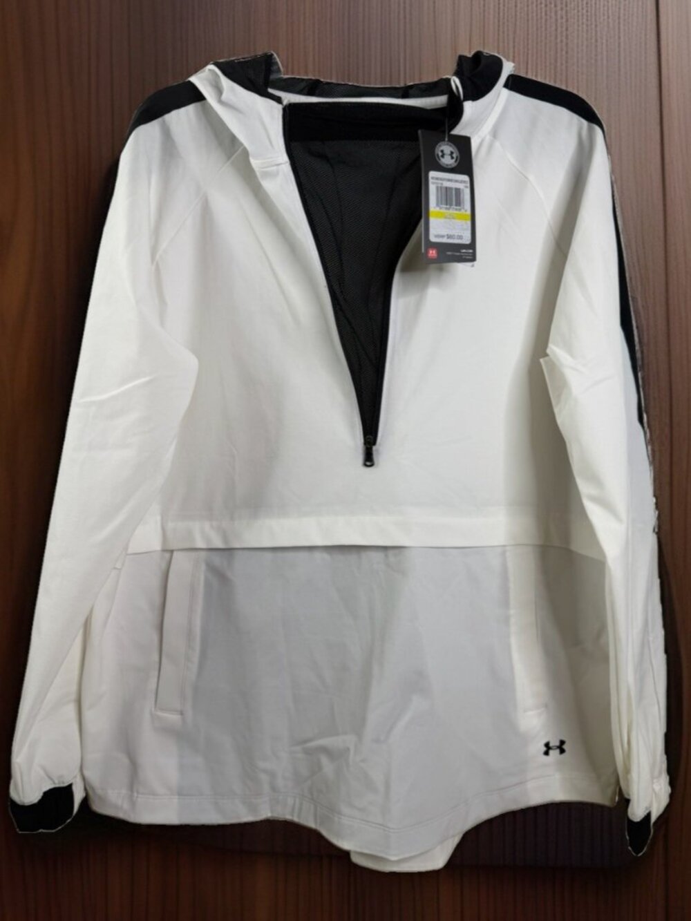 Under Armour Women Medium Storm Hooded Anorak Jacket Lightweight Loose White NWT